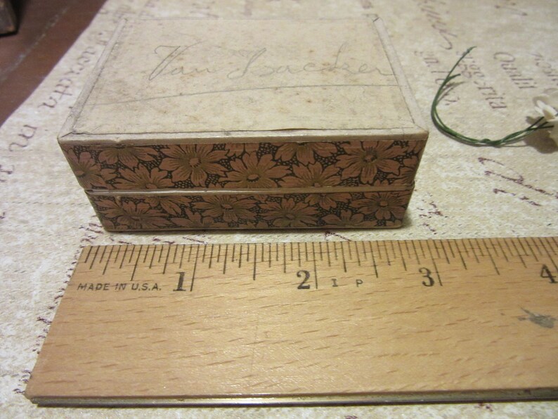 Old Vintage French Trinket Gift BoxesMiniature Rectangular Paper BoxesTrinket BoxesFrench Market FindCovered in Gorgeous French Paper