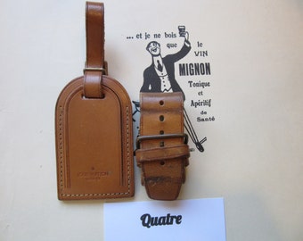 LV choice Neuf Louis Vuitton Luggage Tag Vintage Leather 