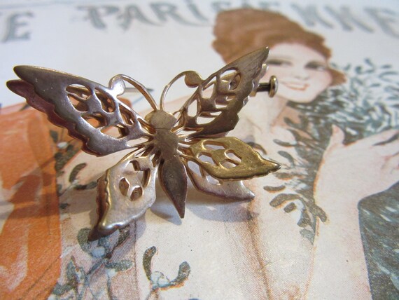 Papillon Butterfly Metal Pin from Paris Market - … - image 2