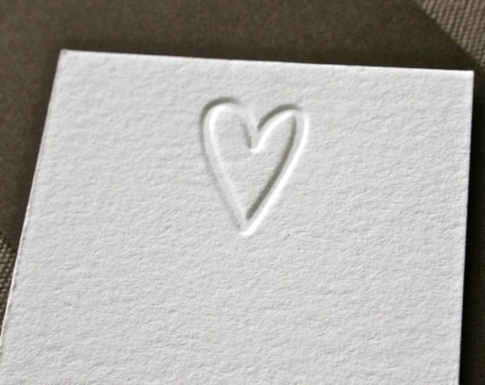 Heart Letterpress Enclosure Card Etsy