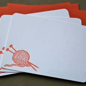 Knitting Letterpress Notecards Set of 3