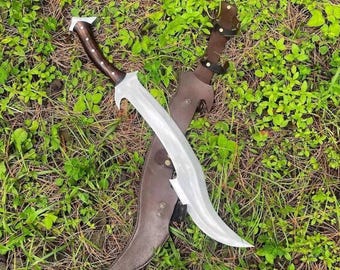 Handmade Stainless Steel Blade Survival Khopesh Sword|  Sword with Leather Sheath, Factory Decor.