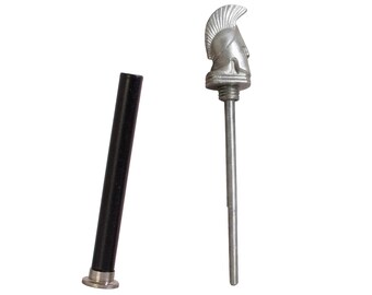 Massieve Spartaanse helm pijpaanstamper, zware roestvrijstalen ruimer, oud Grieks rookcadeau