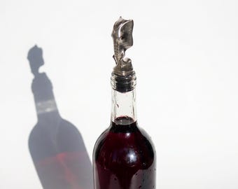Handcrafted Elephant Wine Stopper, Luxury Stainless Steel Barware, Unique Animal Art Gift