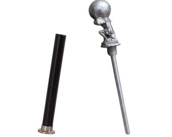 Handcrafted Atlas Pipe Tamper, Luxury Stainless Steel Tobacco Reamer, Mythological Smoking Gift