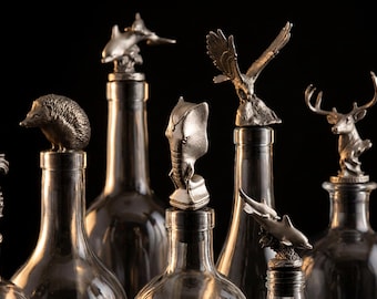 Custom Wine Stopper Set of 3, Handcrafted Stainless Steel Barware Gift,