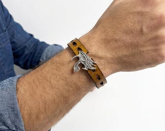925 Sterling Silver Eye of Horus Bracelet | Handcrafted Ancient Egyptian Jewelry