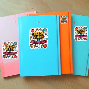 Lesson Plans and Shenanigans Teacher Sticker - Fun School Sticker for Planners, Folders, Laptops, Teacher Gift, Classroom Supplies | Cute