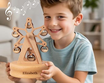 Caja de música grabada para bebé, caja de música de carrusel de recuerdo personalizada, regalo de primer cumpleaños, juguetes de guardería para niñas y niños, regalo único para niños.