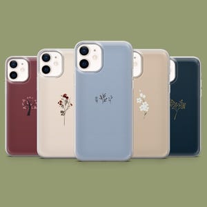 Custodia per telefono minimalista con motivo a fiori per iPhone 16 Pro, 15, 14, 13, 12, Samsung S25, S24Ultra, S23, S22, A16, A55, A35, A56, Pixel 9A 8
