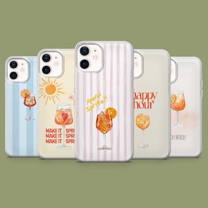 Aperol Spritz-telefoonhoesje cocktail zomerdrankje Cover voor 17, 17Pro, 16, 15, 14, 13, 12, Samsung S26, S25, S24, S23, S22, A56, Pixel 10A, 10