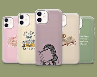 Bibliofiele telefoonhoes Bookish Books Cover voor 17, 17Pro, 16, 15, 14, 13, 12, Samsung S26, S25, S24, S23, S22, A56, A57, Pixel 10A, 10Pro, 9