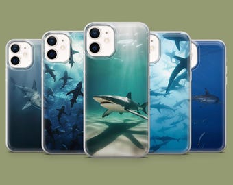 Shark Phone Case Great White Sea Cover for 17, 17Pro, 16, 15, 14, 13, 12, Samsung S26, S25, S24, S23, S22, A56, Pixel 10A, 10Pro, 9A
