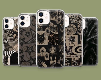 Grunge Phone Case Emo Style Gothic Cover for 17, 17Pro, 16, 15, 14, 13, 12, Samsung S26, S25, S24, S23, S22, A57, A17, Pixel 10A, 10Pro, 9A