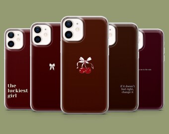Burgundy Red Phone Case Luxury Maroon Cover for 17, 17Pro, 16, 15, 14, 13, 12, Samsung S26, S25, S24, S23, S22, A56, Pixel 10A, 10Pro, 9A