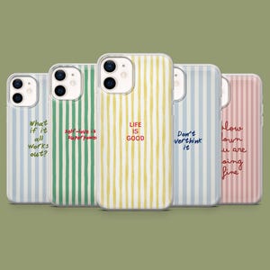 Inspirierende Handyhülle Stripes Optimistic Cover passend für 17, 17Pro, 16, 15, 14, 13, 12, Samsung S26, S25, S24, S23, S22, A56, Pixel 10A, 10Pro, 9A