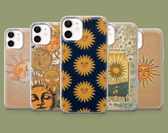 Vintage Sun Phone Case Celestial Constellation Cover for 17, 17Pro, 16, 15, 14, 13, 12, Samsung S26, S25, S24, S23, S22, A56, Pixel 10A, 9A