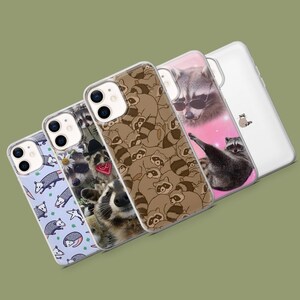 Raccoon Phone Case Animal Meme Cover for 17, 17Pro, 16, 15, 14, 13, 12, Samsung S26, S25, S24, S23, S22, A56, A57, A17, Pixel 10A, 10Pro, 9A image 1