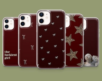 Burgundy Phase Phone Case Cherry Red Maroon Cover for 17, 17Pro, 16, 15, 14, 13, 12, Samsung S26, S25, S24, S23, S22, A56, Pixel 10A, 10, 9A