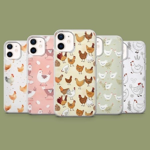 Chicken Phone Case Rooster Farm Animal Cover for iPhone 17 16 15 14 13 12 Samsung S25 S24Ultra S23FE S22 A16 A55 A35 Pixel 10 Pro 9A 8A