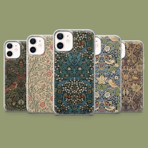 William Morris Phone Case Vintage Style Cover for iPhone 17 16 15 14 13 12 Samsung S25 S24Ultra S23FE S22 A16 A55 A35 Pixel 10 Pro 9A 8A