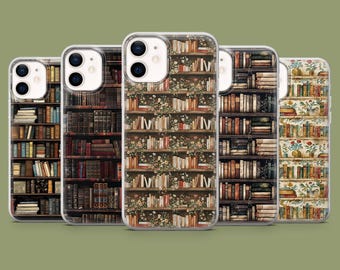Boekenplank telefoonhoes literair boekcover voor 17, 17Pro, 16, 15, 14, 13, 12, Samsung S26, S25, S24, S23, S22, A57, A17, Pixel 10A, 10Pro, 9A