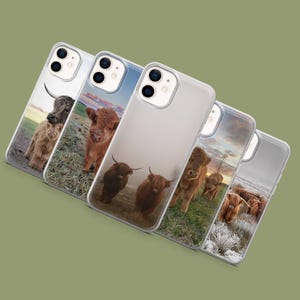 Highland Cow Phone Case Cute Farm Animal Cover for 17, 17Pro, 16, 15, 14, 13, 12, Samsung S26, S25, S24, S23, S22, A56, Pixel 10A, 10Pro, 9A