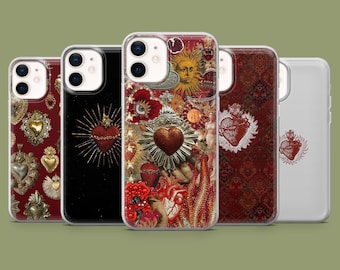 Sacred Heart Phone Case Catholic Charm Cover for 17, 17Pro, 16, 15, 14, 13, 12, Samsung S26, S25, S24, S23, S22, A56, Pixel 10A, 10Pro, 9A