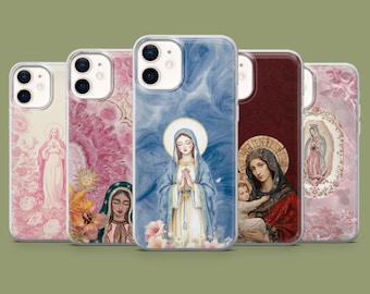 Virgin Mary Phone Case Holy Mary Religious Cover for 17, 17Pro, 16, 15, 14, 13, 12, Samsung S26, S25, S24, S23, S22, A56, Pixel 10A, 10, 9A