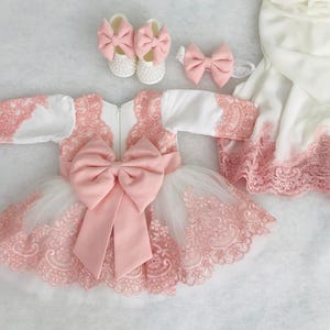 Vestido rosa para meninas para ocasiões especiais, vestido de baile infantil, vestido de aniversário. Para ocasiões especiais, vestido de 1º aniversário, vestido para ensaio fotográfico.