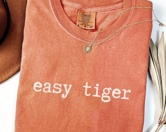 Chemise tigre facile, t-shirt tigre rétro, chemise tigre vintage, t-shirt tigre minimaliste, chemise drôle tigre meme, t-shirt tigre sauvage pour femmes
