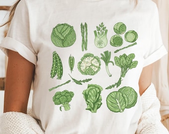 Vegetable GardenShirt, Cottagecore Vegan Tee, Gardening Mom Gift, Gardener Aesthetic Clothing, Gift For Gardener