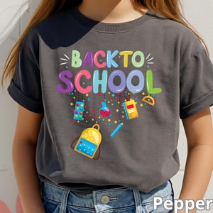 Back to School Kids T-Shirt: Colorful Education Theme, Combed Cotton