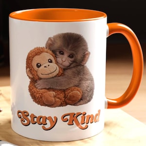 Team Punch Monkey Mug, Viral Baby Macaque Coffee Cup, Emotional Support Orangutan Gift, Cute Animal Meme Merch for Introvert Friend