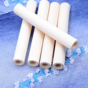 8 wooden tubes, wooden pipes, Unfinished wood tubes 100x14mm