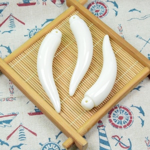 10 pcs ivory large teeth, plastic animal teeth, curved sharp wolf tooth, animal fangs tusks 15x81mm