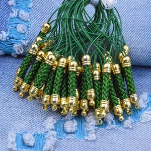 20 stuks mobiele telefoon riem koord Lanyard, mobiele telefoon Lanyards, donkergroen gevlochten koord met gouden dop connector