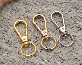 10 pcs Gold/KC gold/White K/antique bronze Swivel Lobster clasp, Spring Key ring Lobster claw connector, keychain clasp hook