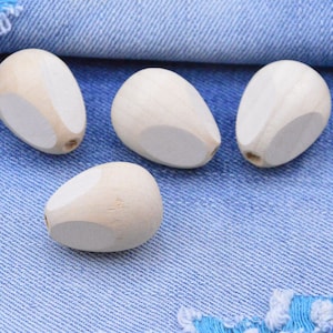 20 pcs wooden beads, unfinished cone shape wood beads, facted wood cone