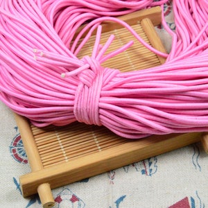 30 yds elastic cord for face masks, pink round elastic cord stretch drawstring 2.5mm