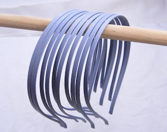 10pcs of 5mm satin headband, Gray satin covered metal headbands, hair band hair hoop
