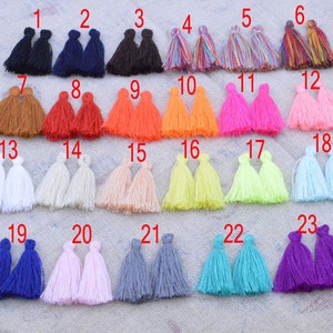 1.0'' assorted color mini tassels, 50 pcs wholesale cotton tassels, cotton string tassels, tassels for keychains