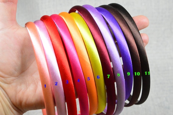WILLBOND 24-Piece Thin Satin Headband Set - Narrow Plain Headbands For DIY Crafts - 5mm Fabric Covered Ribbon Headbands In 24 Colors For Girls And Women | Buy Now With Express International Delivery - Foto 4