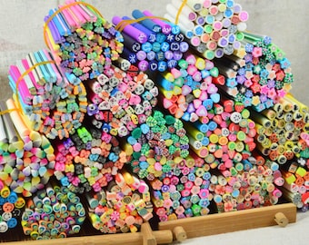 5 x 50 mm Palitos de arcilla polimérica de estilo surtido, bastones de arcilla polimérica, palitos de Fimo para decoración de uñas, manicura y materiales de joyería