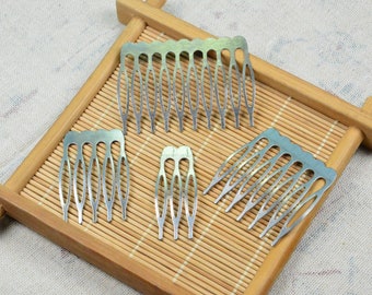 10 pcs/50 pcs raw iron combs, 3teeth/5teeth/7teeth/10teeth metal hair combs