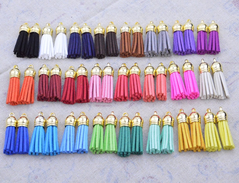 50 Assorted Color Tassles Tassel Tassels Leather Tassel Etsy
