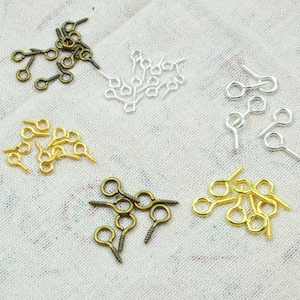 100 pcs eye screws for charms pendants, Screw eye bails, screw eye pin connector, eyepins link