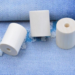 20 pcs wood column, unfinished wood pillar beads, cylinder shaped wooden beads 19x25mm