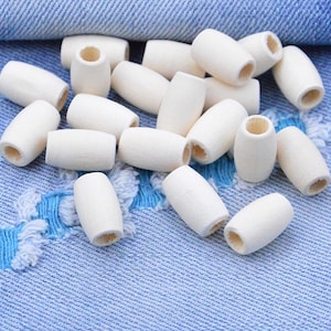 20 pcs curved wooden tubes, unfinished column shape wooden beads 10x16mm