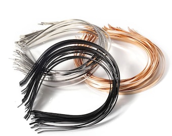 Opaska metalowa 3 mm/4 mm/5 mm/6 mm, Biała K/KC złota/Czarna opaska metalowa do włosów, ozdoba do włosów